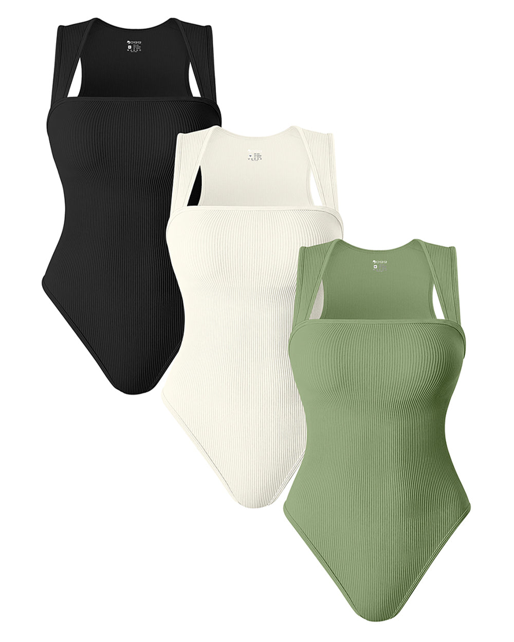 Square Neck Sleeveless Bodysuits